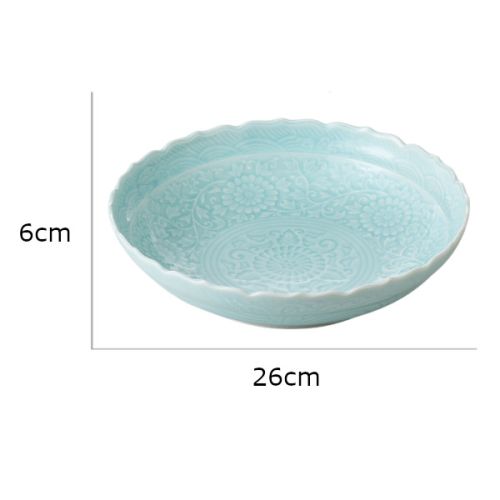 ARITA WARE PALE BLUE FLOWER MOTIF LARGE BOWL