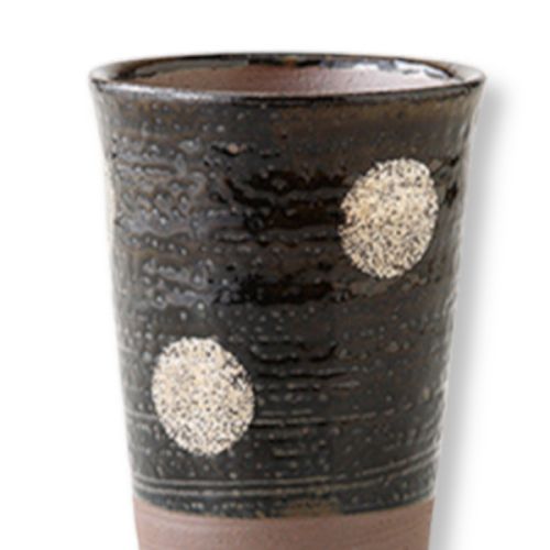 HASAMI WARE TENMOKU ROUND PATTERN BEER CUP