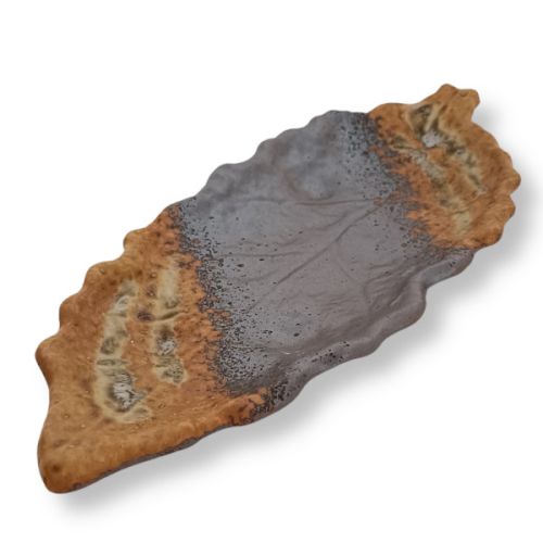 BANKO WARE RUSTIC LEAF-SHAPED APPETIZER PLATE