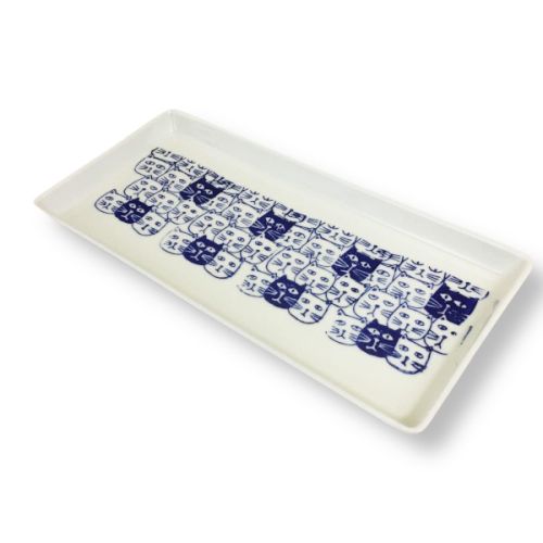 HASAMI WARE JAPANESE NEKO CAT PATTERN SQUARE PLATE SET