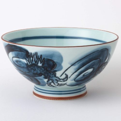 HASAMI WARE DRAGON PATTERN LARGE RICE BOWL
