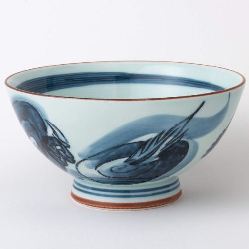 HASAMI WARE DRAGON PATTERN LARGE RICE BOWL