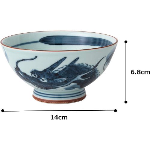 HASAMI WARE DRAGON PATTERN LARGE RICE BOWL