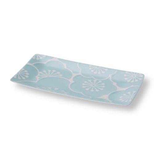 HASAMI WARE HAFURI UME PLUM RECTANGULAR PLATE