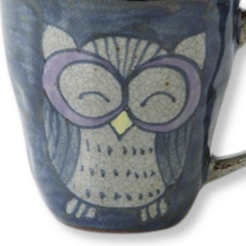 HASAMI WARE HAND-PAINTED FUKUROU OWL MUG