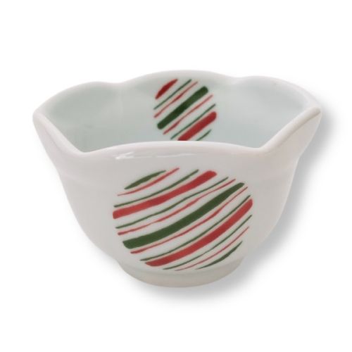 HASAMI WARE RED PAINTING SMALL BOWL SET OF 5
