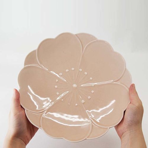 HASAMI WARE SAIKAI POTTERY SAKURA PINK GLAZE PLATE