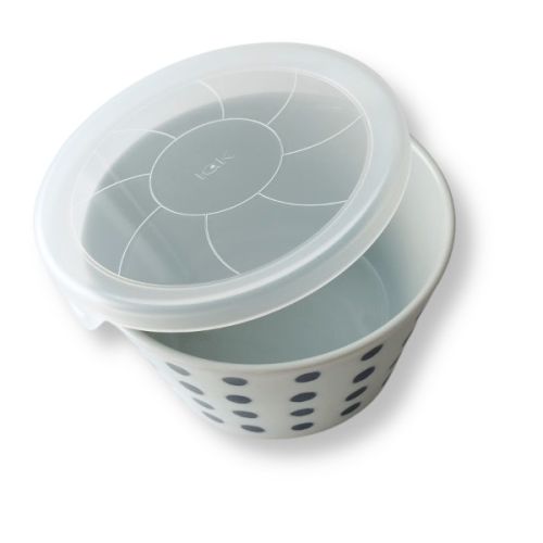 HASAMI WARE STORAGE BOWLS WITH LIDS SET OF 3
