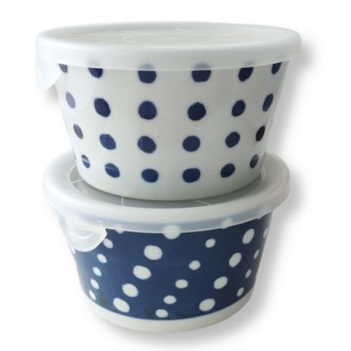 HASAMI WARE STORAGE BOWLS WITH LIDS SET OF 3
