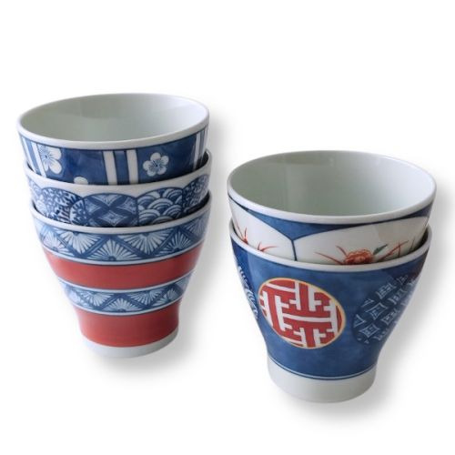 HASAMI WARE TRADITIONAL PATTERN CUP SET OF 5