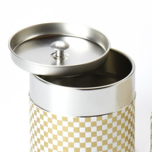 KENRAN TRADITIONAL PATTERN TIN TEA CANISTER