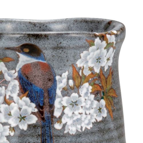 KUTANI WARE CHERRY BLOSSOM AND BIRD LARGE TEACUP
