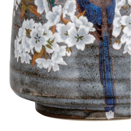 KUTANI WARE CHERRY BLOSSOM AND BIRD LARGE TEACUP