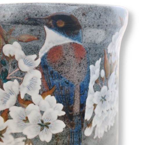 KUTANI WARE CHERRY BLOSSOM AND BIRD LARGE TEACUP