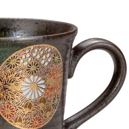KUTANI WARE ELEGANT LUXURY FLOWER DESIGN MUG