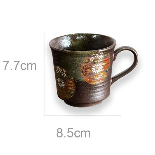 KUTANI WARE ELEGANT LUXURY FLOWER DESIGN MUG