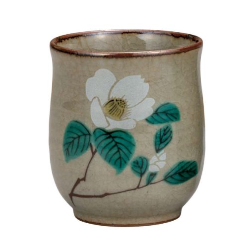 KUTANI WARE FLOWER MOTIF GOLD/SILVER PAIR TEACUP