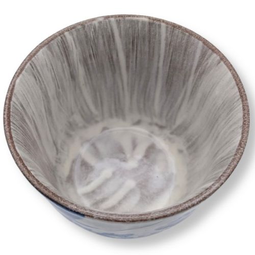 KUTANI WARE FUJI AND BLUE WAVE SHOCHU CUP WITH GIFTBOX