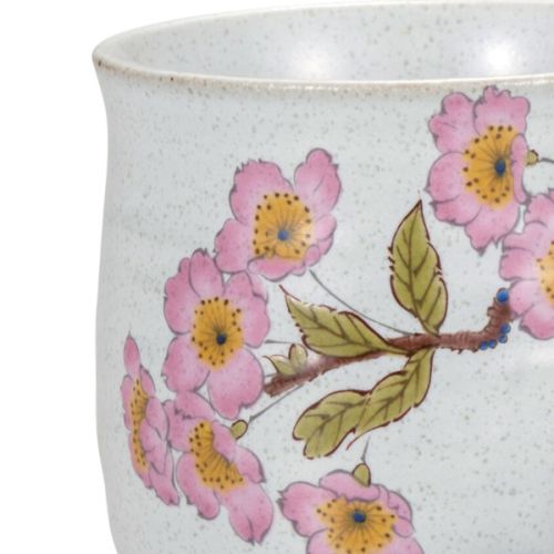 KUTANI WARE JAPANESE CERAMIC CAT AND SAKURA MUG