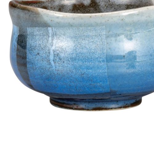 KUTANI WARE JAPANESE MATCHA BOWL GINSAI SILVER GLAZE