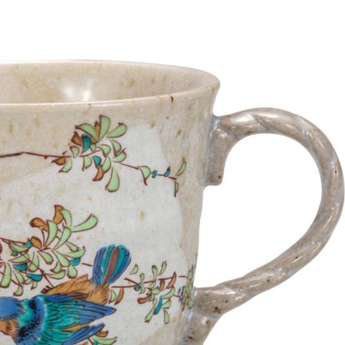 KUTANI WARE JAPANESE KAWASEMI KINGFISHER MUG