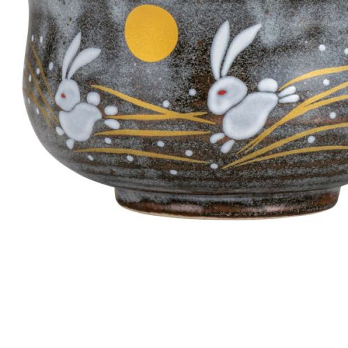 KUTANI WARE MATCHA BOWL GOLDEN MOON RABBIT