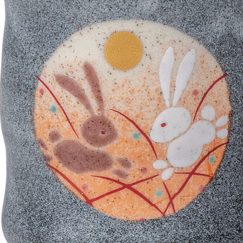 KUTANI WARE MOON RABBIT YUNOMI JAPANESE TEA CUP SET OF 2