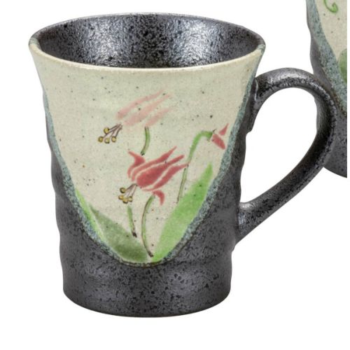 KUTANI WARE WILDFLOWER PAIR MUG WITH BOX