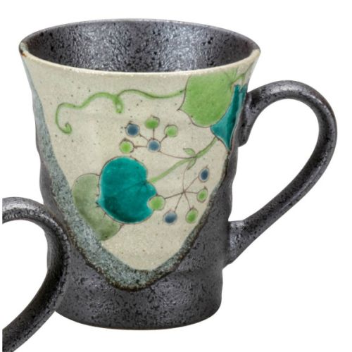 KUTANI WARE WILDFLOWER PAIR MUG WITH BOX