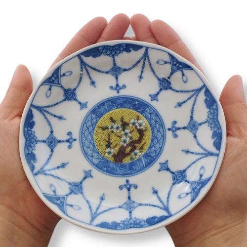 KUTANI WARE YOSHIDAYA PATTERN PLATE SET OF 5
