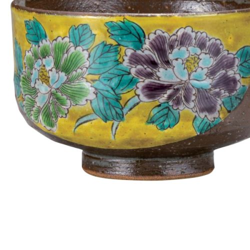 KUTANI WARE YOSHIDAYA PEONY MATCHA TEA BOWL