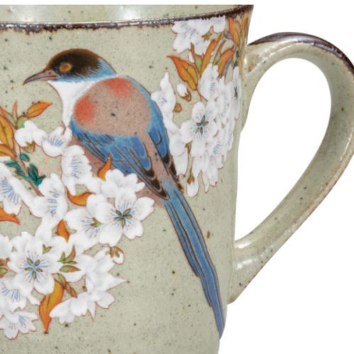 KUTANIWARE BIRD CHERRYBLOSSOM MUG WITH GIFTBOX