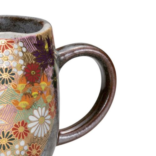 KUTANI WARE FLORAL MULTICOLOR MUG WITH BOX