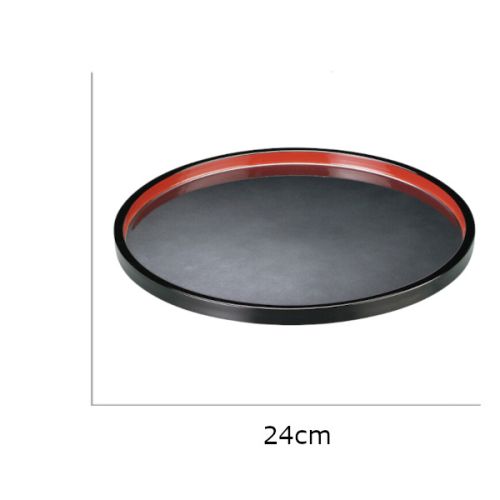 FUKUI CRAFT LACQUERWARE ROUND TRAY JAPANESE OBON 24CM