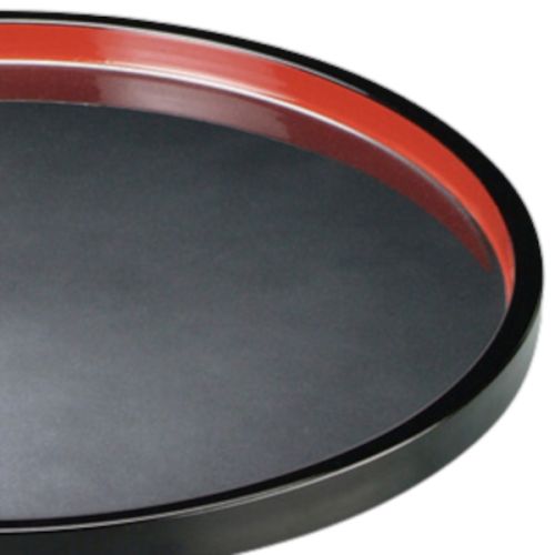 FUKUI CRAFT LACQUERWARE ROUND TRAY JAPANESE OBON 24CM