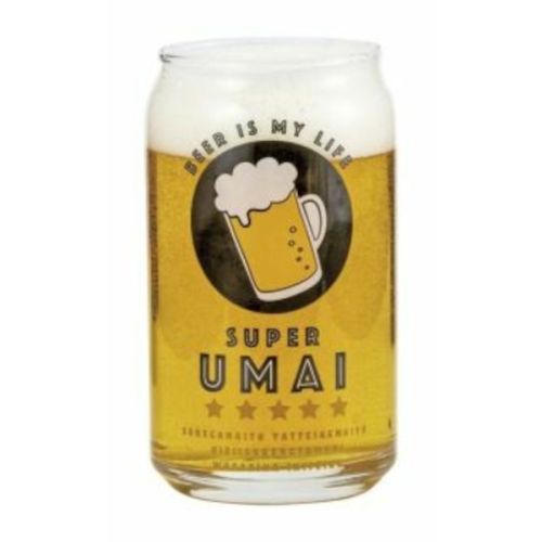 JAPANESE OMOSHIRO BEER SAKE CAN-SHAPED GLASS