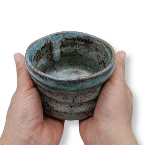 MINO WARE AOSHINO BLUE CERAMIC SMALL MATCHA BOWL