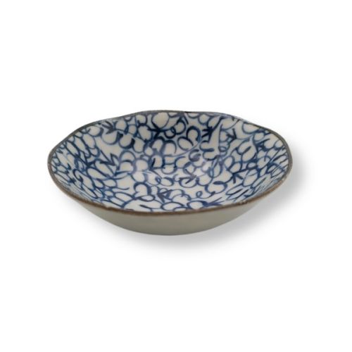 MINO WARE BLUE AND WHITE ASSORTED SMALL BOWLS SET OF 8