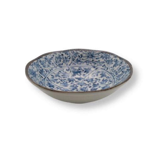 MINO WARE BLUE AND WHITE ASSORTED SMALL BOWLS SET OF 8