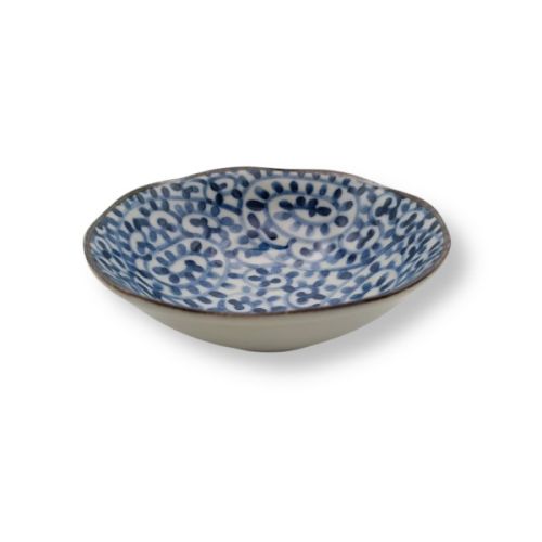 MINO WARE BLUE AND WHITE ASSORTED SMALL BOWLS SET OF 8