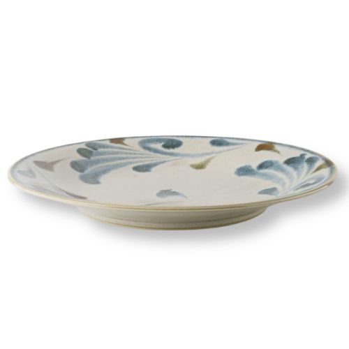 MINO WARE BRUSH BLUE KARAKUSA ARABESQUE DINNER PLATE 
