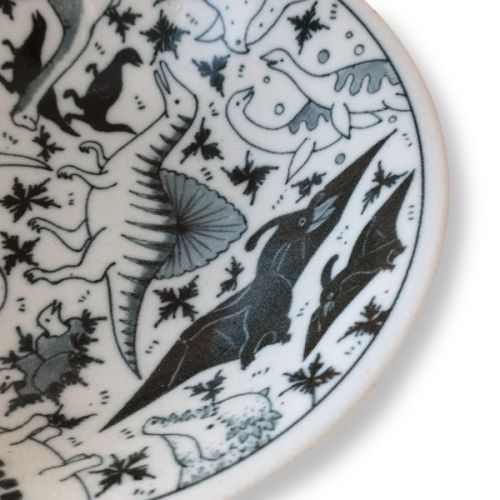 MINO WARE DINOSAUR PATTERN BOWL SET OF 2