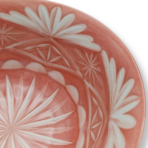 MINO WARE EDO KIRIKO STYLE PORCELAIN BOWL AND CHOPSTICK PAIR SET