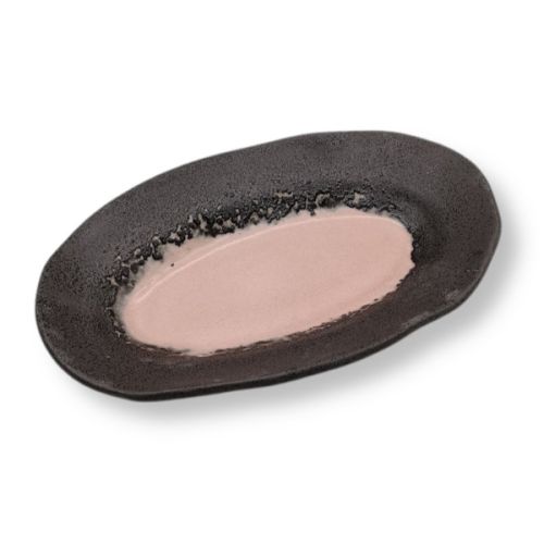 MINO WARE FIVE-GLAZE JAPANESE CERAMIC OVAL PLATE SET OF 5
