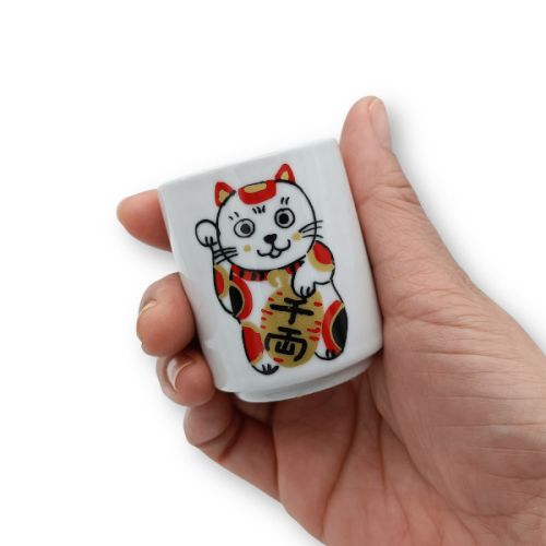 MINO WARE FUKURAKU NEKO CAT GUINOMI TOKKURI SAKE SET
