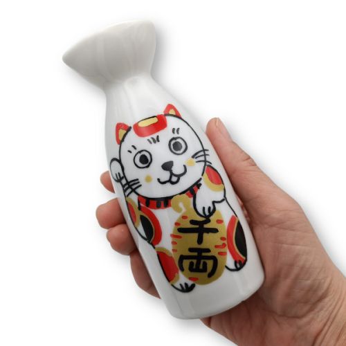 MINO WARE FUKURAKU NEKO CAT GUINOMI TOKKURI SAKE SET