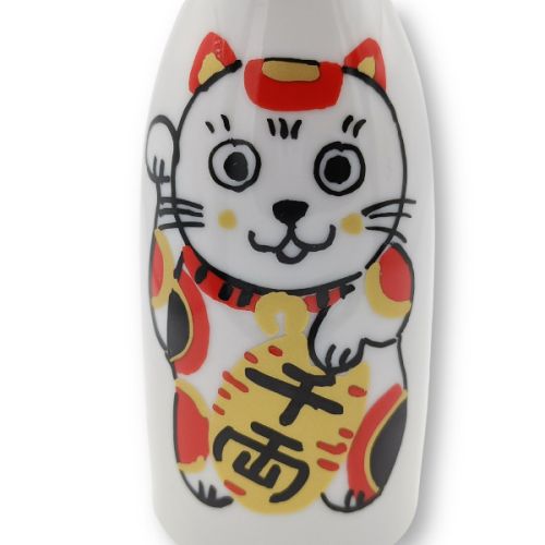 MINO WARE FUKURAKU NEKO CAT GUINOMI TOKKURI SAKE SET