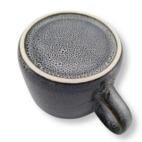 MINO WARE GLAZED GRAY COFFEE CUP AND FLAT PLATE SET MADE IN JAPAN