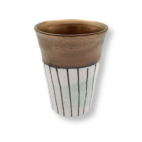 MINO WARE GOLD BRUSH TOKUSA FREE CUP PAIR SET
