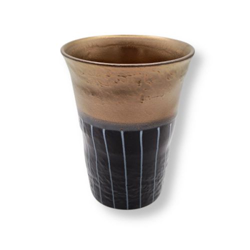 MINO WARE GOLD BRUSH TOKUSA FREE CUP PAIR SET